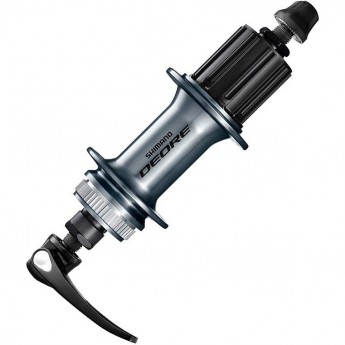 Втулка задняя SHIMANO DEORE, M6000, 32 отверстия, 8/9/10 скоростей, C.LOCK, QR, с пыльником, серебристый