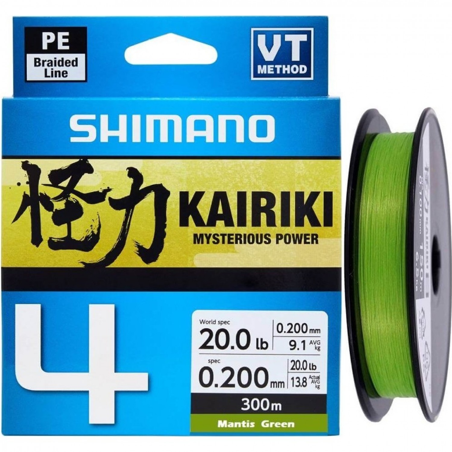 Леска плетёная SHIMANO Kairiki 8 PE 150м зеленая 0.06mm/5.3kg