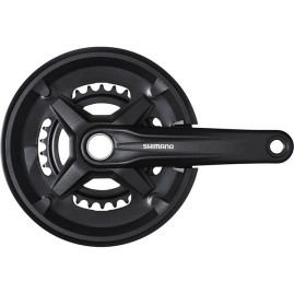 Система SHIMANO MT210, 175мм, для 2x9 скоростей, интегрированный вал, 46/30, с защитой, черный