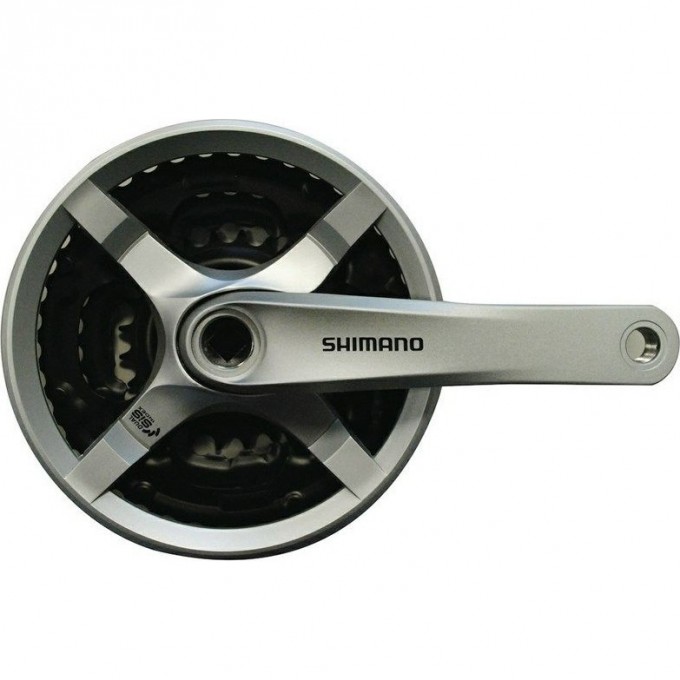 Система SHIMANO TOURNEY TY501, 175 мм, квадрат, 42/34/24, с защитой, с болтами, серебристая, без упаковки AFCTY501E244CSB