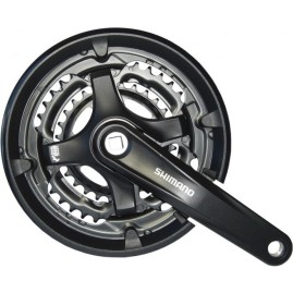 Система SHIMANO TOURNEY TY701, 175 мм, квадрат, 42/34/24(черный), с защитой, с болтами, серебристый Система SHIMANO TOURNEY TY701, 175 мм, квадрат, 42/34/24(черный), с защитой, с болтами, серебристый