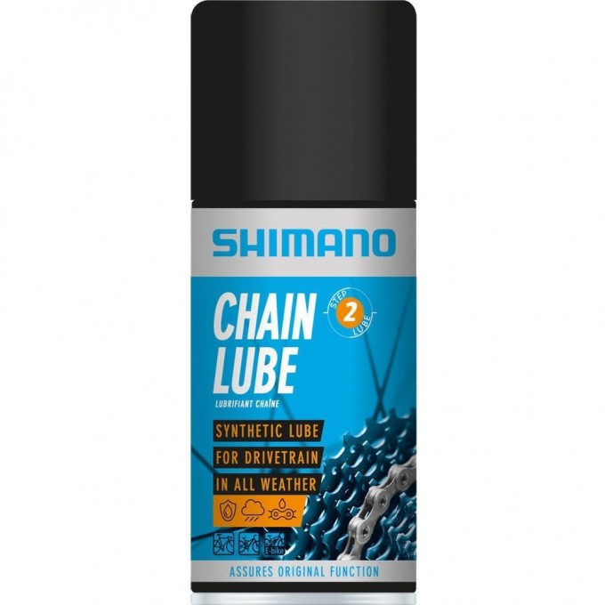 Смазка SHIMANO CHAIN LUBE, для цепи и оплетки, аэрозоль, 125 мл, LBCL1A0125SA