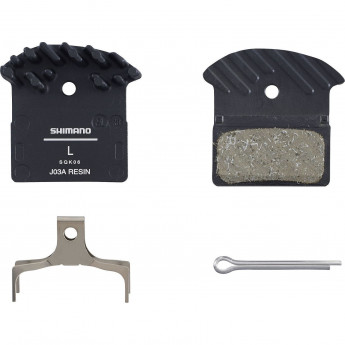 Тормозные колодки, для дисковых тормозов SHIMANO J03A, пластиковые, с радиатором, пара с пружинами, с шплинтом