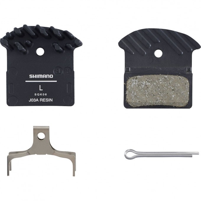Тормозные колодки, для дисковых тормозов SHIMANO J03A, пластиковые, с радиатором, пара с пружинами, с шплинтом Y8Z298010