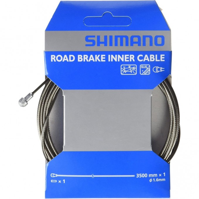 Трос тормозной SHIMANO шоссе 1.6X3500 мм, для #800 3501-4, нержавеющая сталь, Y80035014