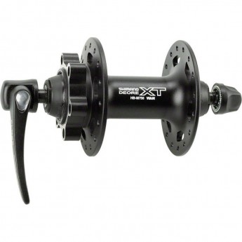 Втулка передняя SHIMANO DEORE XT, M756, 32 отверстий, 6-болт, QR, черный