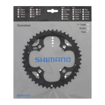 Звезда передняя SHIMANO Y-PART, для FC-M533-LK, 44T, черная